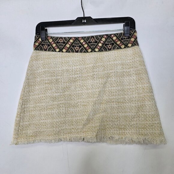 Zara Tweed tribal accent raw hem mini Skirt - Picture 2 of 8